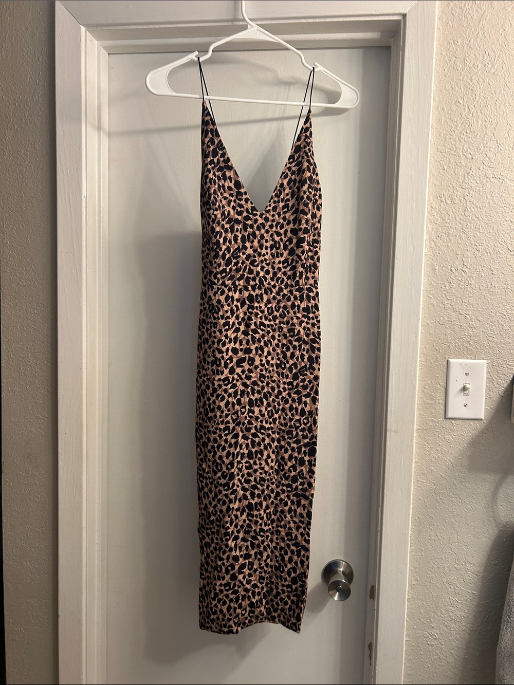 Topshop Leopard Slip Midi Dress - Brown & Black